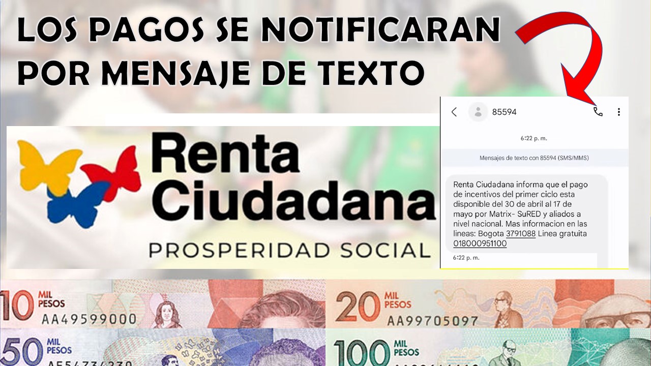 Renta Ciudadana 2024, Primer Pago de Prosperidad Social Sera Notificado por Mensaje de texto 85594